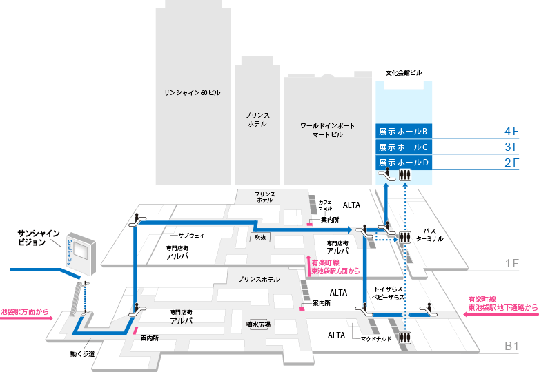 サンシャインシティ館内マップ
